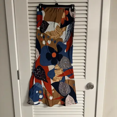 En Saison Blue Asymmetrical Pencil Skirt