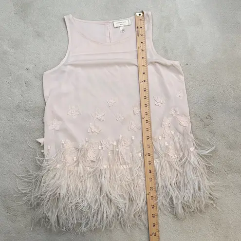 Moulinette Soeurs Anthropologie Feathered Fringe Floral Blouse Tank Top Small