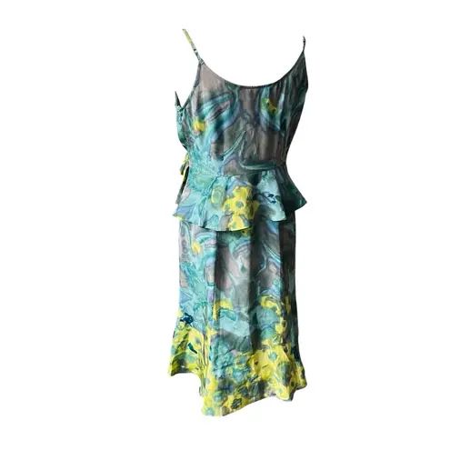 Tracy Reese NWT,  Plenty Frock Evie Jade Garden Silk Dress Green Fairy Artsy Y2K