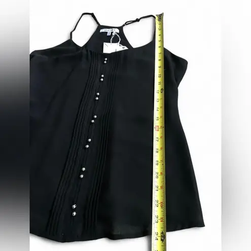 Naked Zebra NWT  Black sleeveless blouse with button detailing Size M