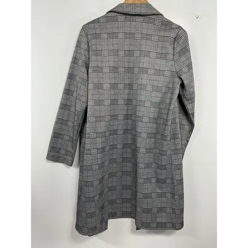 MELLODAY Womans Open Front Knee Length Light Weight Coat Medium Plaid