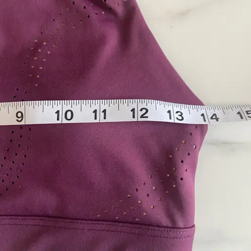 Buffbunny Lit Laser Cut Sports Bra Burgundy Athletic Yoga Sporty Athleisure Sz S