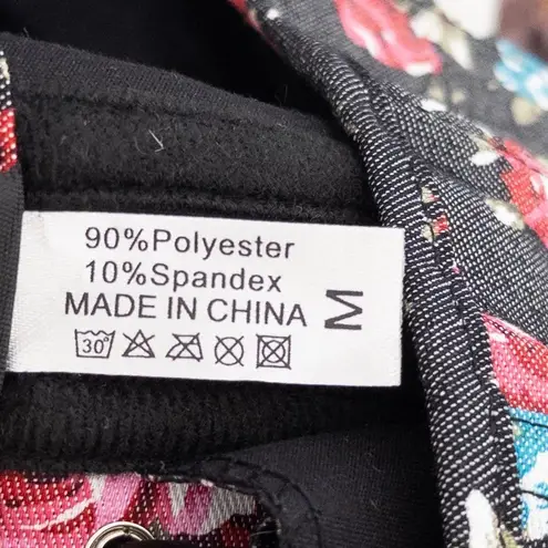 Y2K Alivila Y. Womens Corset Top Size M Black Floral Boned Bustier Fairy Grunge Size M