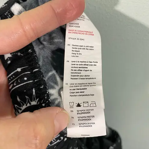 Streetwear Society Women Black Zodic Celestrial Pull On Comfort Leggings Size L