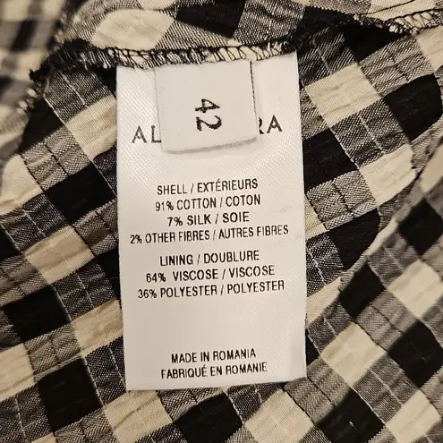 Altuzarra ππ Donrine Seersucker Gingham Midi Dress ~ Black Ivory 42 EU NWT