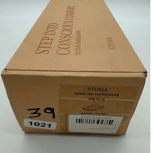 Vivaia Doris Square Toe Slide Sandal Old Money Knit Comfort Soft Tan 8