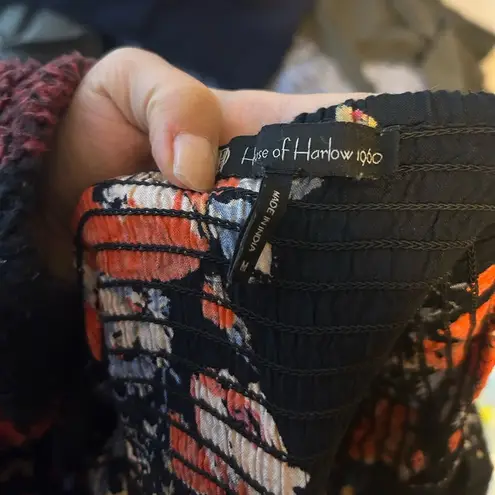 House Of Harlow 1960 Floral Tie Front Romper Blue Size M