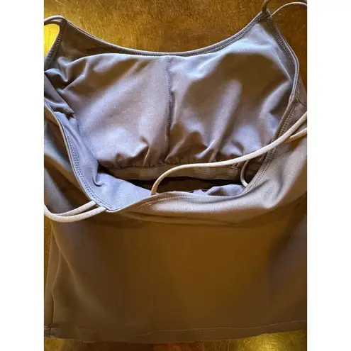 Moussy Vintage Tank Top Women XS Brown Asymmetric Strap Cut Off Camisole Cami