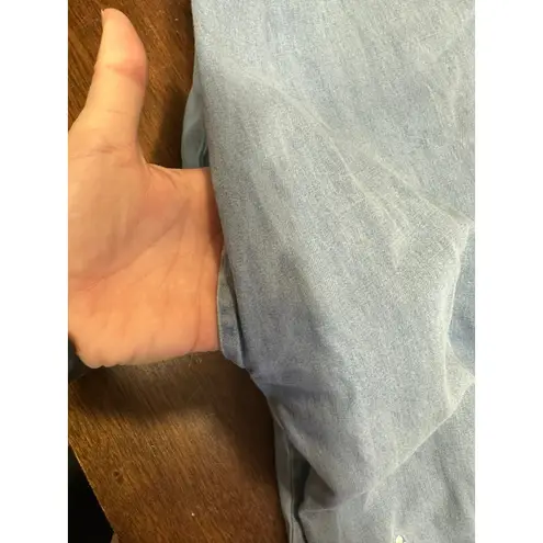 Go Softly Patio Floral Embroidered Dress Women Large Lounge Grandma Mumu House Blue