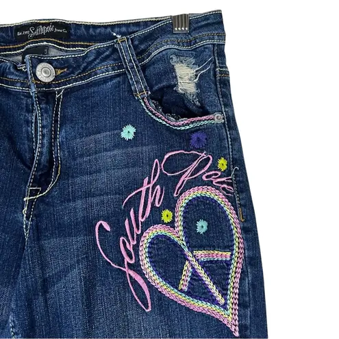 South Pole Jeans Juniors 13 Dark Wash Heart Embroidered Mid Rise Y2K Vintage Blue Size undefined