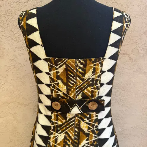 Vintage Handmade 70’s Button Back Detail Tiki Bar Mini Dress Black