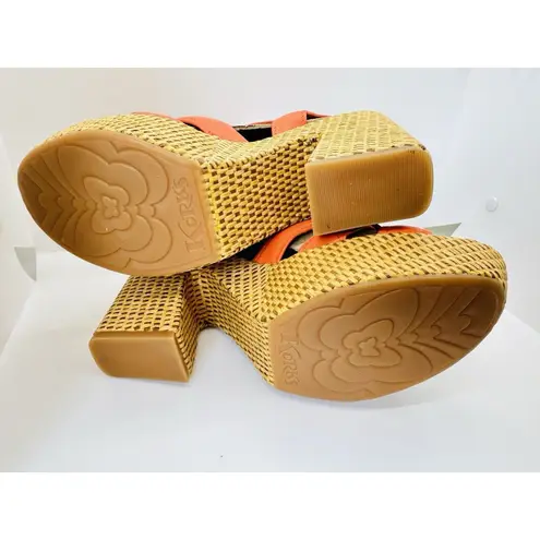 KORKS Womens DEE Orang Buckle Block Heels 8 Coastal Cowgirl OSU Team Spirit NFL Orange