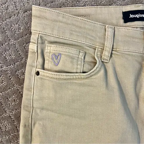 Desigual NWOT Beige Marlon Flared Cropped Jeans, Size 40