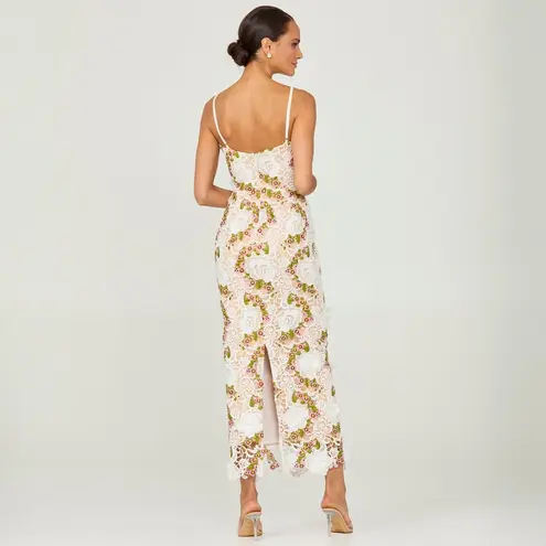 HELSI Norah Plunging Dimensional Floral Column Gown Size L