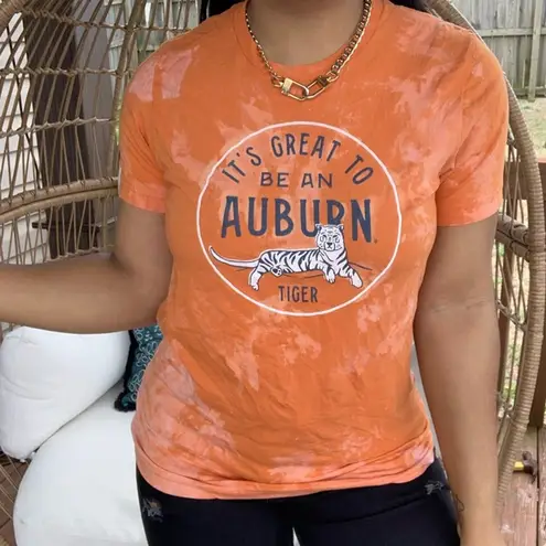 Auburn Tigers Bleach Splatter Graphic Tee SZ M Size M