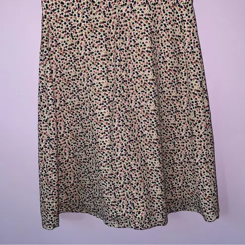 J.Crew  Mini Dress Size 0 Wrap Front A Line Pink Ditsy Floral Short Sleeve V Neck