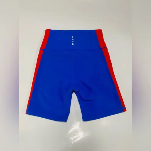 NWT Wilo The Label blue/red ribbed biker shorts size/M Size M