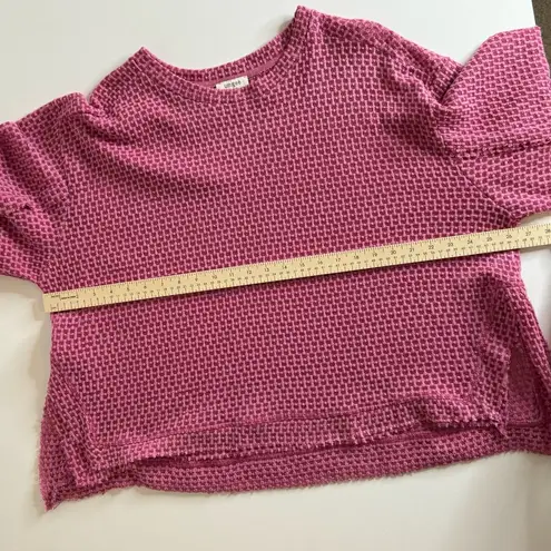 Umgee  Crochet Knit Pink Sweater‎ Size Large Oversized Flowy Boho