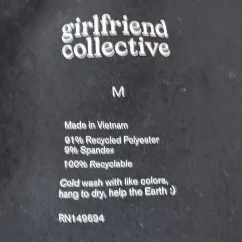 Girlfriend Collective Shirt Women Medium Black Racerback Tank Athleisure Workout