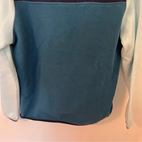 Vineyard Vines  Color Block Fleece Snap Shep Shirt Teal Blue