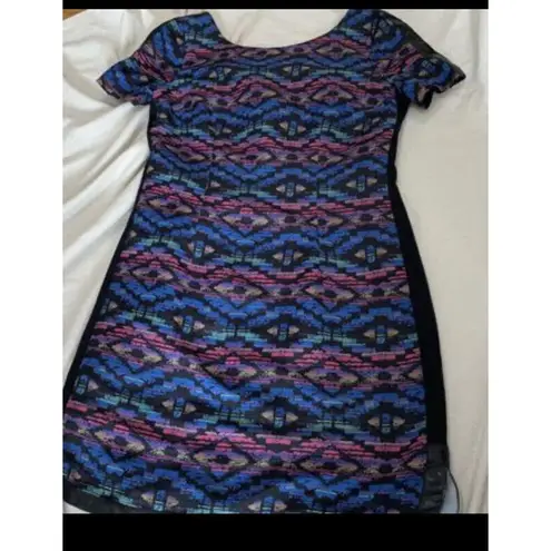 Plenty By Tracy Reese Anthropologie Dress Aztec Southwestern Faux Leather Trim 2