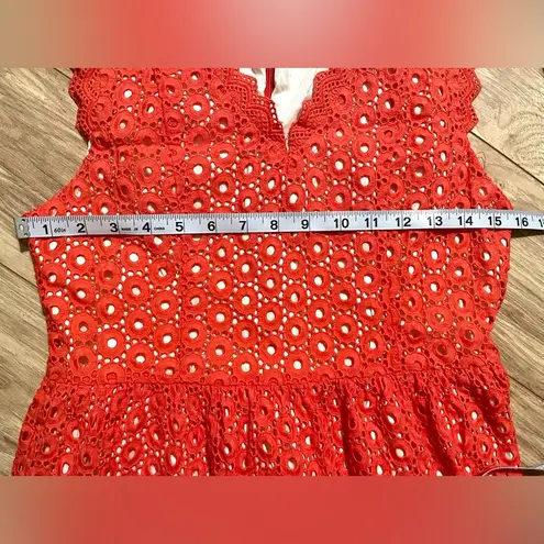 MM Couture Eyelet Fit & Flare Dress in Coral Size Medium
