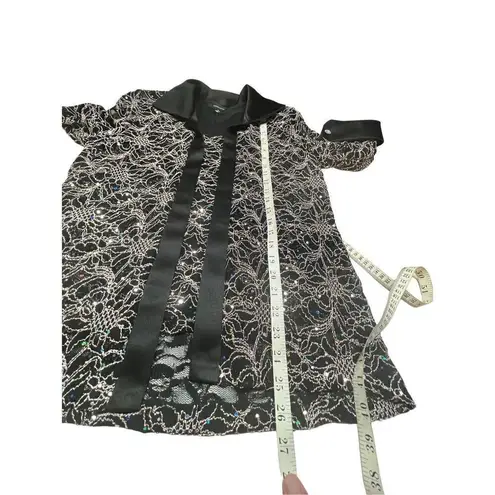 🔥5/20🔥 R & M Richards One Piece Cardigan * sequence * Blouse Sz 12 Black