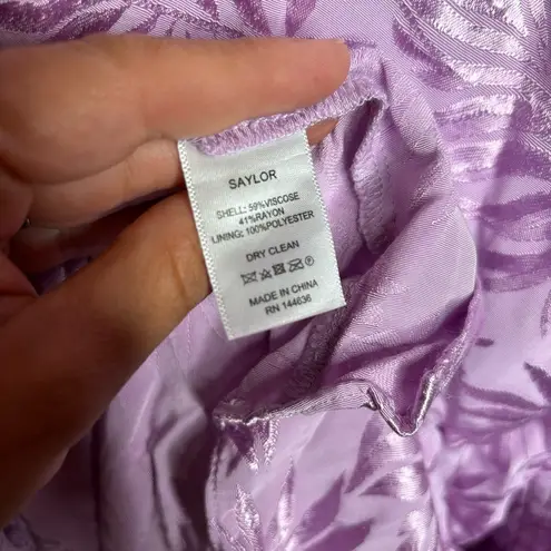 Saylor Gardenia Ruched Floral Jacquard Midi Dress