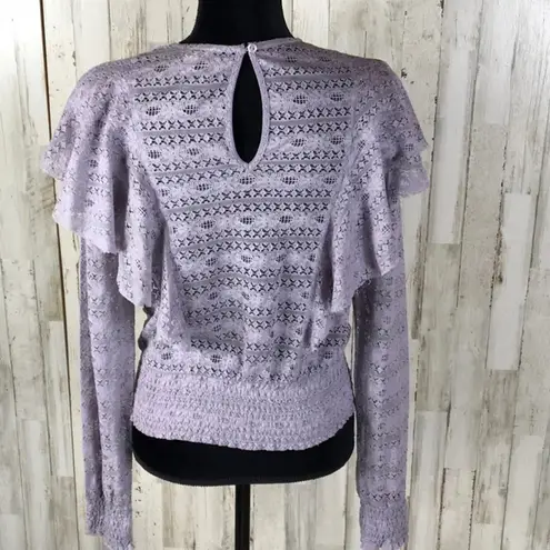Melrose and Market Ruffle Lilac Lace Blouse S NWT