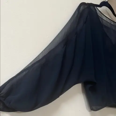 Heritage 1981 | Elegant Navy Sheer Women's Top Size Large