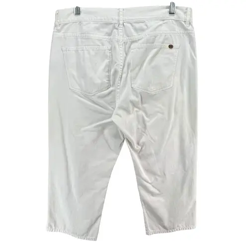 Ralph Lauren LRL Jeans Womens 10 White Denim Classic Midcalf Crop Nautical Beach