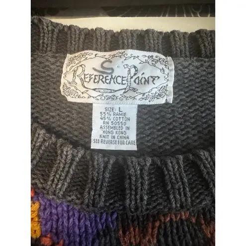 Reference Point Vintage Floral Knit Sweater Size Large