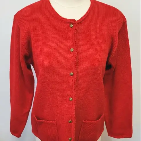 Vintage Hastings & Smith red knit cardigan size medium