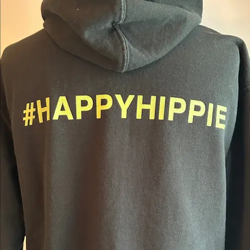 Happy Hippie Foundation Miley Cyrus Unisex Black Pullover Hoodie Smiley Face S