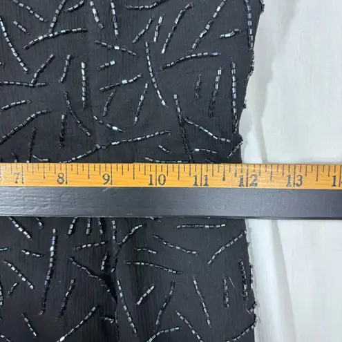 Sean Collection Sean Mehta Beaded Evening Gown Sz S Black 100% Silk Elegant Glam Holiday Gala