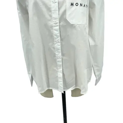 Monat Gear Monat Button Down Shirt White Start Logo Size Medium