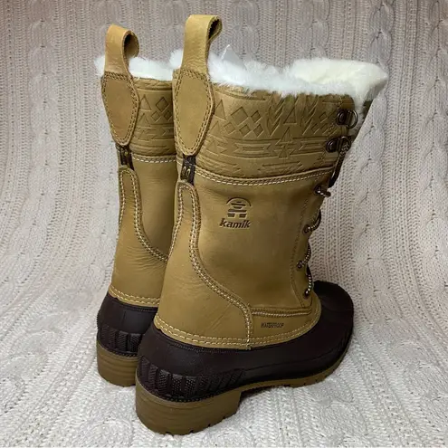 Kamik Siennah Women's Snow Mid Calf Boot in Beige Tan