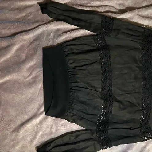 Valentino Garavani Valentino Vintage Black Ruffled Long Sleeve Blouse