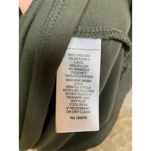 Cable & Gauge Green Lace Sleeve Blouse Forrest Fairy Renaissance Prairie Preppy