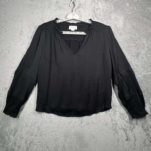 Velvet by Graham & Spencer Blouse Black Long Sleeve V