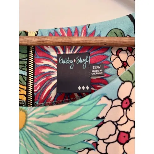 Gabby Skye Floral Print Long Sleeve Shift Women's Size 18 Dress