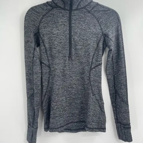 Lululemon  Runderful Zip grey activewear quarter zip long Sleeve Shirt size 2