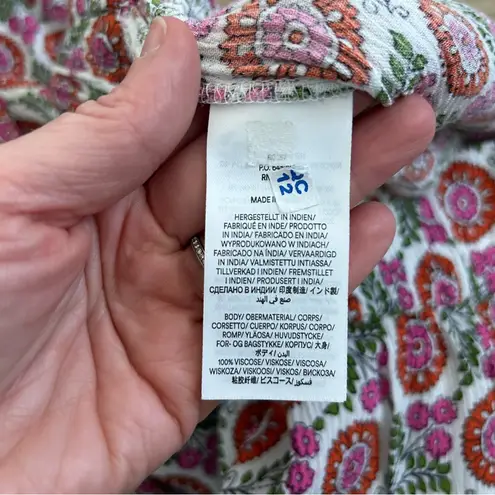 Boden USA Boden Crinkle Wide Leg High Rise Trouser Pant Pink Green 4