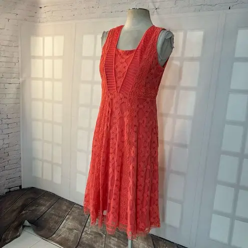 Sundance salmon Pink Lace sleeveless summer Dress Size 4