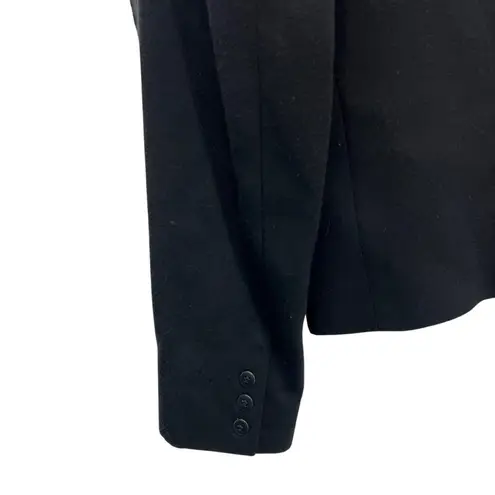 Liz Claiborne  Collection 100% wool cropped blazer shoulder pads piped design