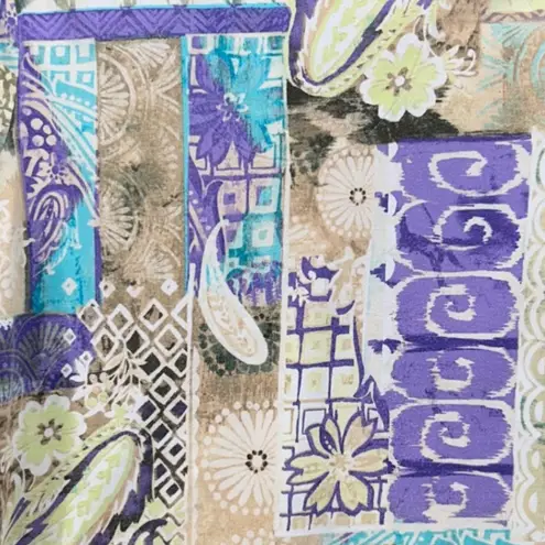 Chico's Vintage Blouse Size XL Or 3 Art to‎ Wear Artsy Patchwork Unique Bohemian Collage