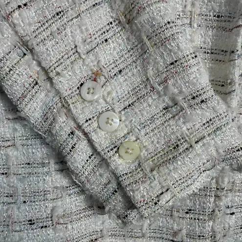 MISA Los Angeles Penny Tweed Blazer Jacket Women's XS Winter White Career NWT