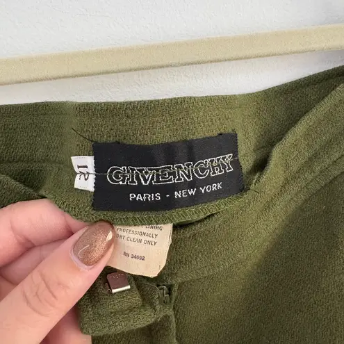 Givenchy Vintage 70s Wool Blend Wide Leg High Waist Trousers