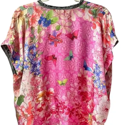 Johnny Was Bouquet Frame Parade Silk Blouse NWT