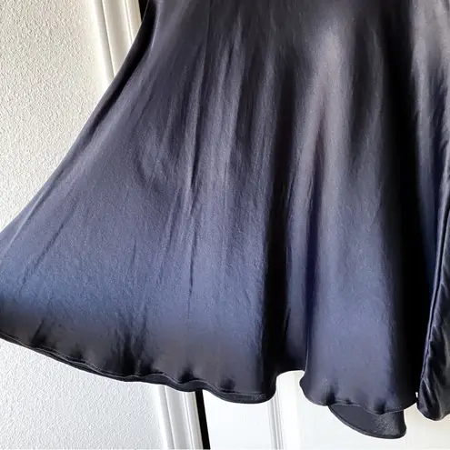 Doen Adelie Mini Dress Velvet Satin Silk Lace Collar Black Medium EUC